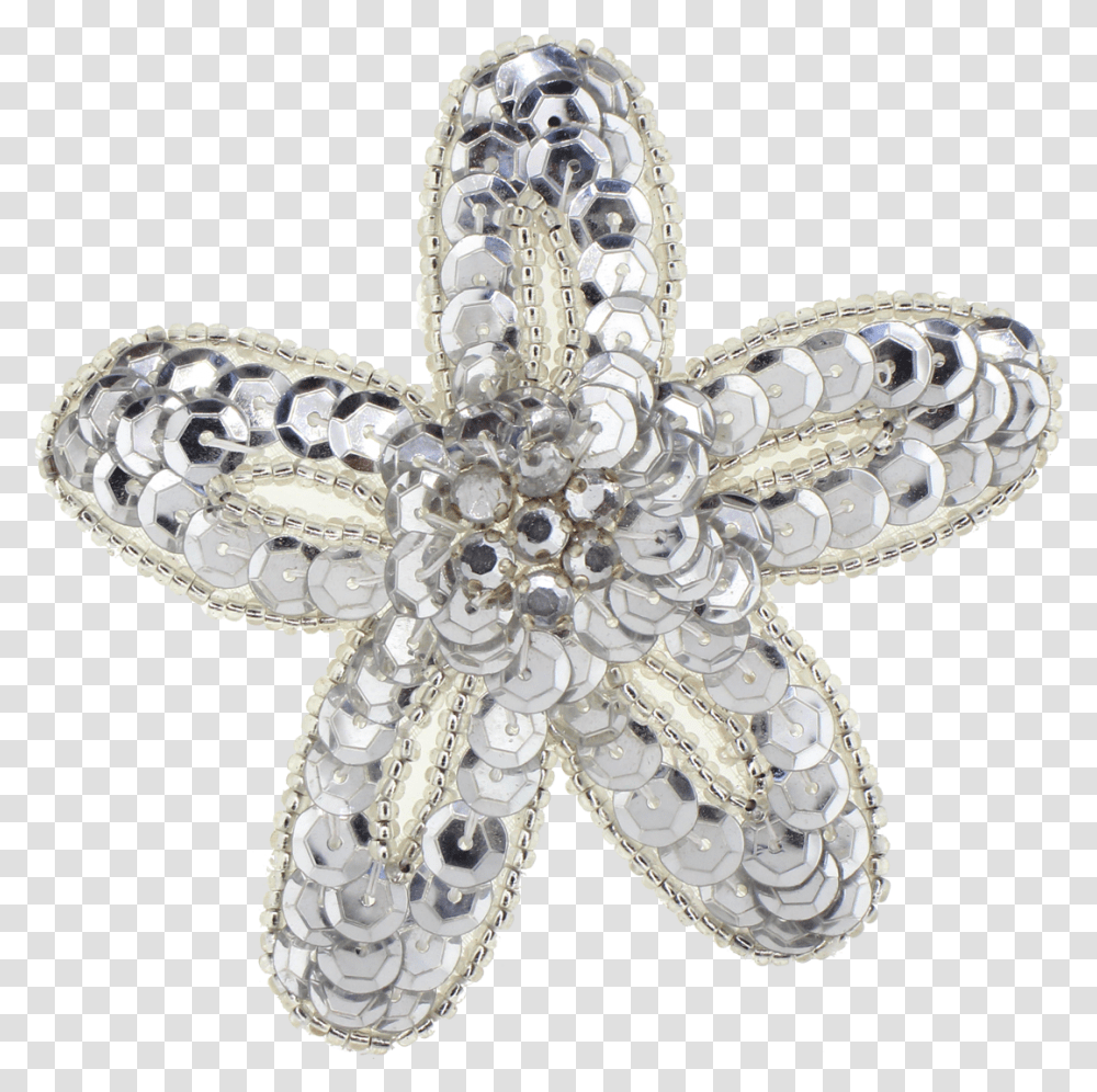 Flower Sequinbeadedrhinestone Applique Body Jewelry, Accessories, Accessory, Brooch, Diamond Transparent Png