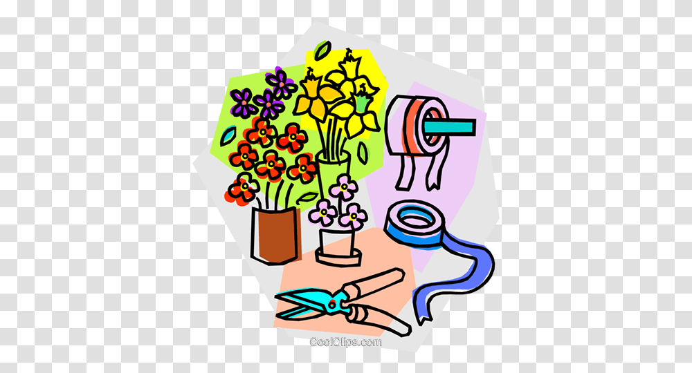Flower Shop Supplies Royalty Free Vector Clip Art Illustration, Poster, Advertisement, Drawing Transparent Png