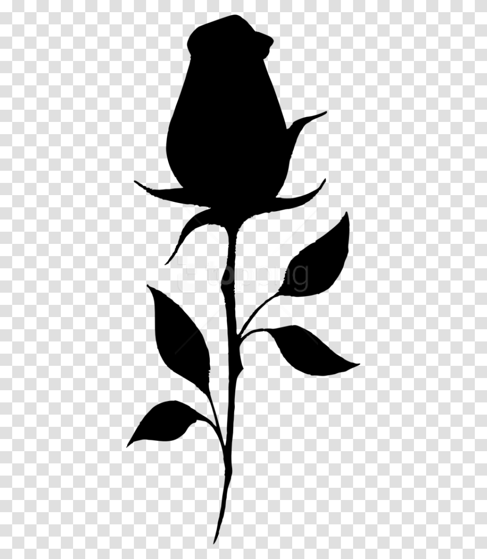 Flower Silhouette Rose Silhouette Black Rose Flower, Plant, Stencil, Bird, Animal Transparent Png