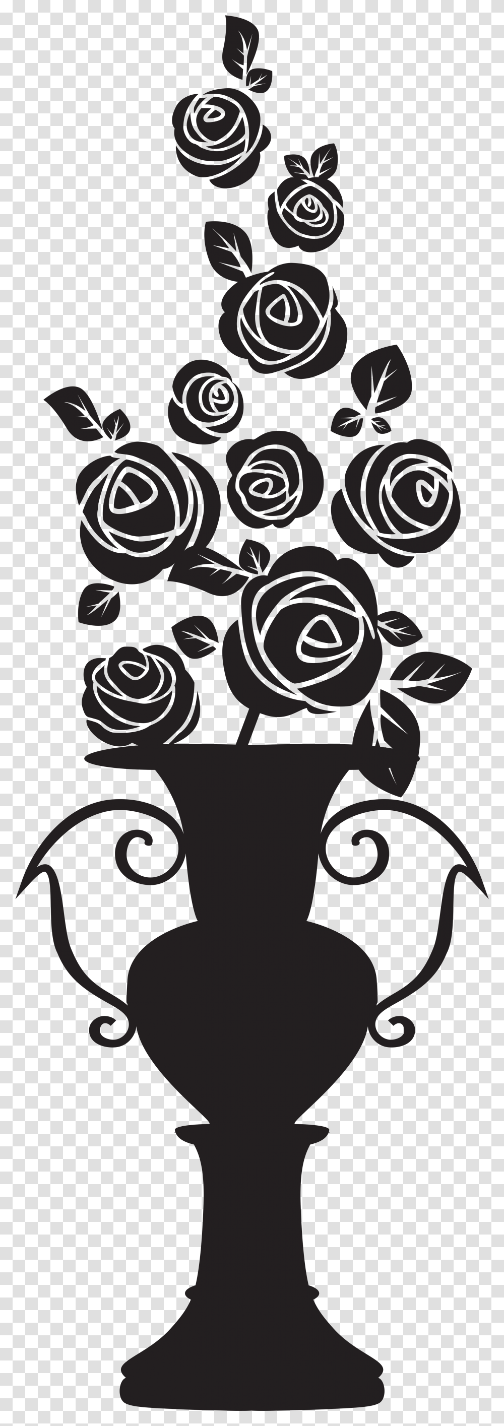 Flower Silhouette Rose Silhouette, Floral Design, Pattern Transparent Png