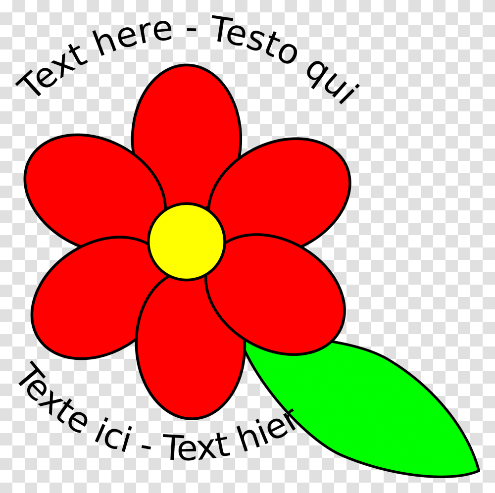 Flower Six Red Petals Clip Arts Outline Of A Red Flower, Plant, Blossom, Pattern Transparent Png