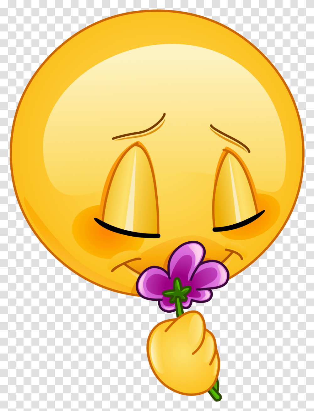 Flower Smelling Emoji 189 Decal Unhappy Face, Apparel, Hat, Party Hat Transparent Png