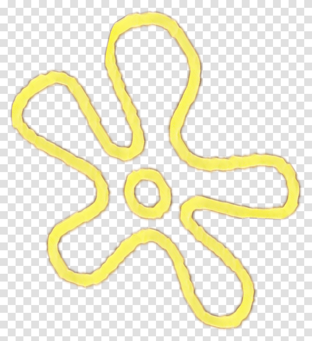 Flower Spongebob Yellow Sticker By Tobias P, Gold, Symbol, Text, Alphabet Transparent Png
