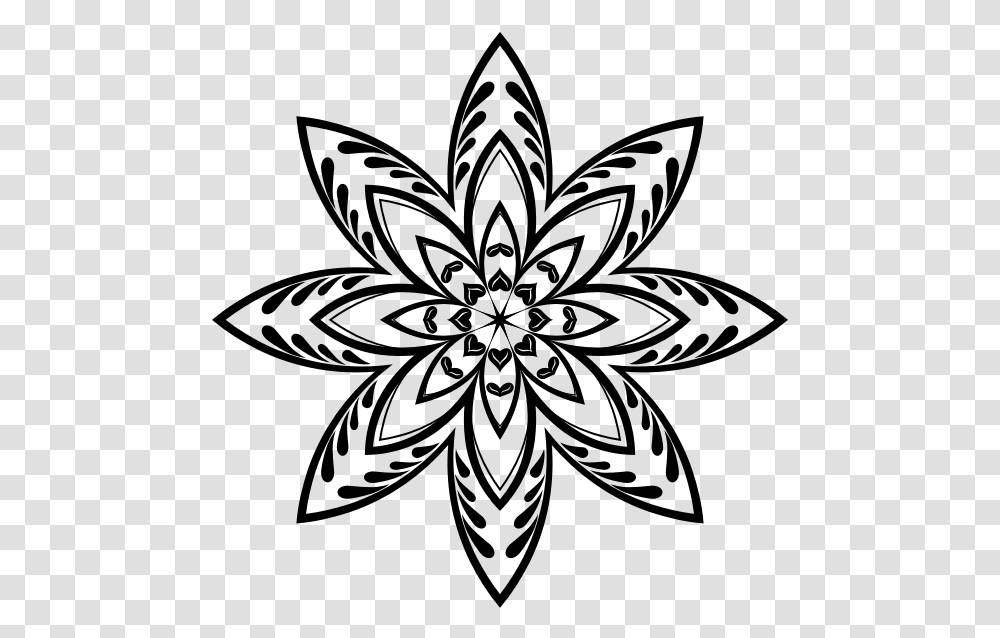 Flower Star Vector Silhouette Simple Flower Silhouette Pdf, Gray, World Of Warcraft Transparent Png