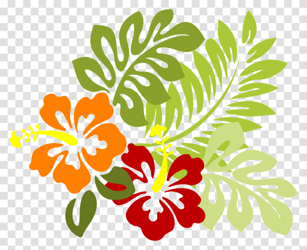 Flower Tropical Leaves Free Vector Graphic On Pixabay Hibiscus Clip Art, Plant, Graphics, Floral Design, Pattern Transparent Png