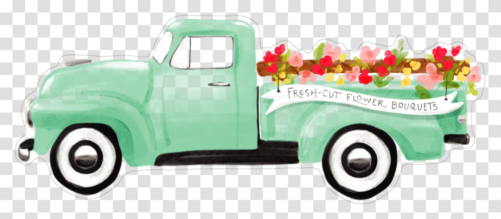 Flower Truck Print Amp Cut File Pickup Truck, Vehicle, Transportation Transparent Png