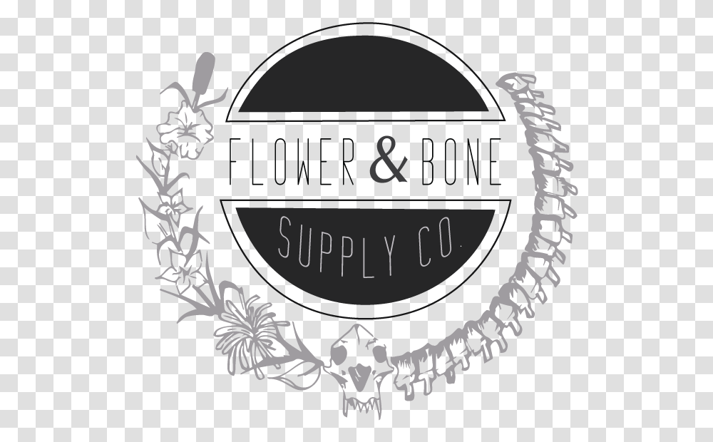 Flower & Bone Supply Background, Symbol, Emblem, Text, Label Transparent Png
