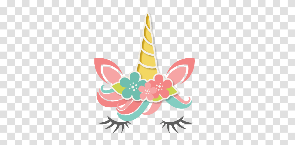 Flower Unicorn Scrapbook Cute Clipart, Cone, Apparel, Hat Transparent Png