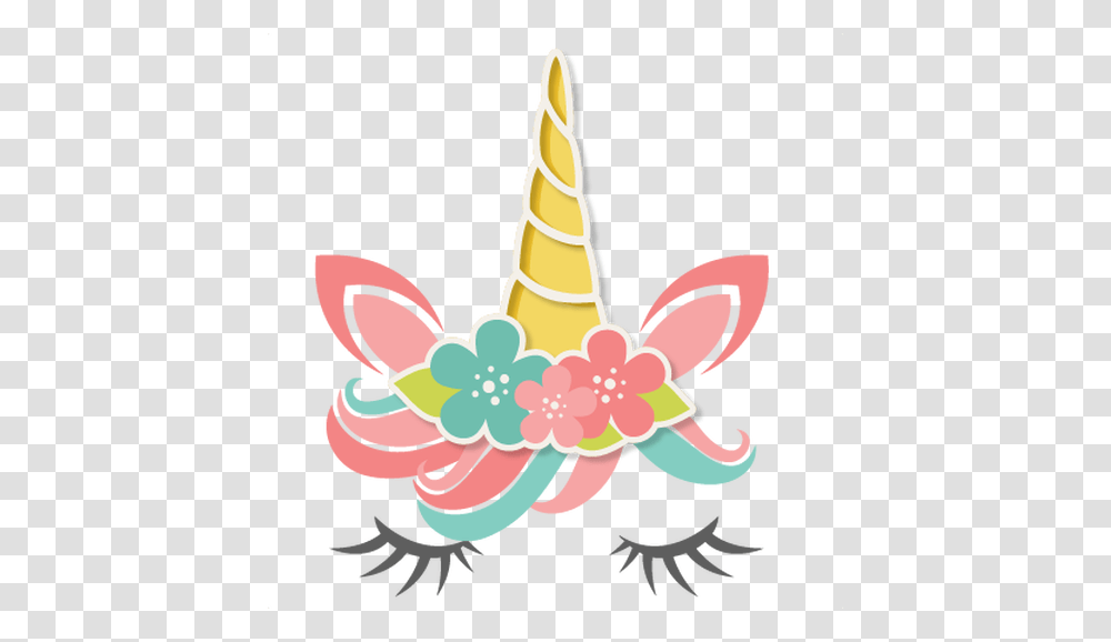 Flower Unicorn Svg Scrapbook Cut File Cute Clipart Files For Unicorn Horn And Ears, Pattern, Cone, Sweets, Food Transparent Png