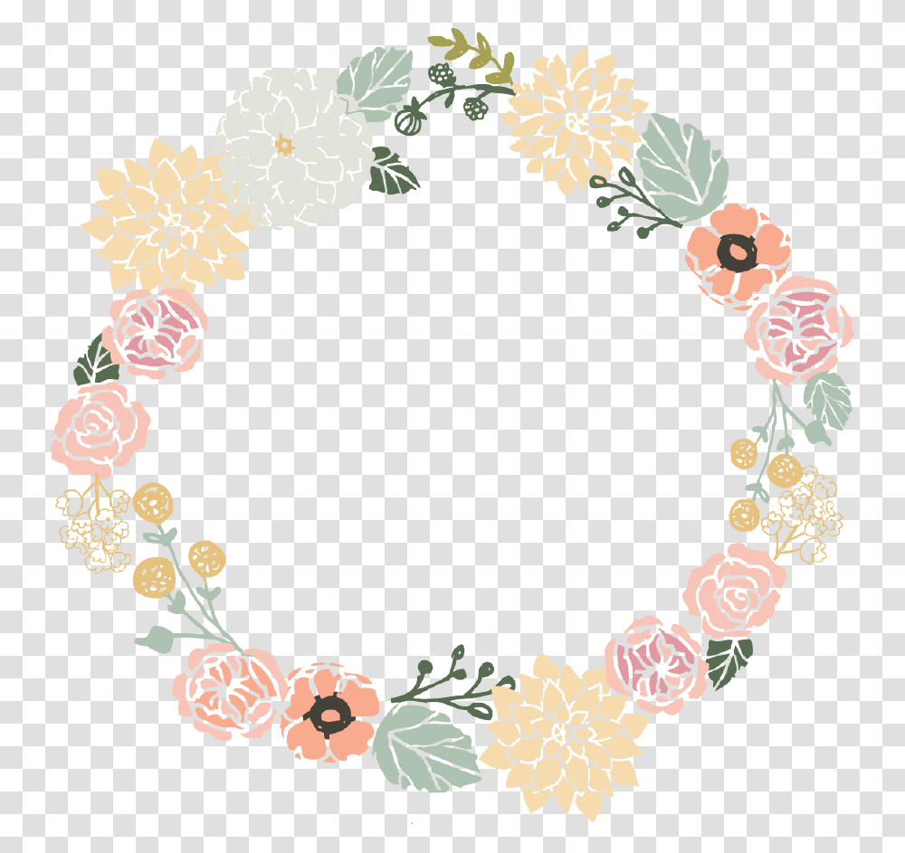 Flower Vector Frame, Wreath, Pattern, Rug, Floral Design Transparent Png