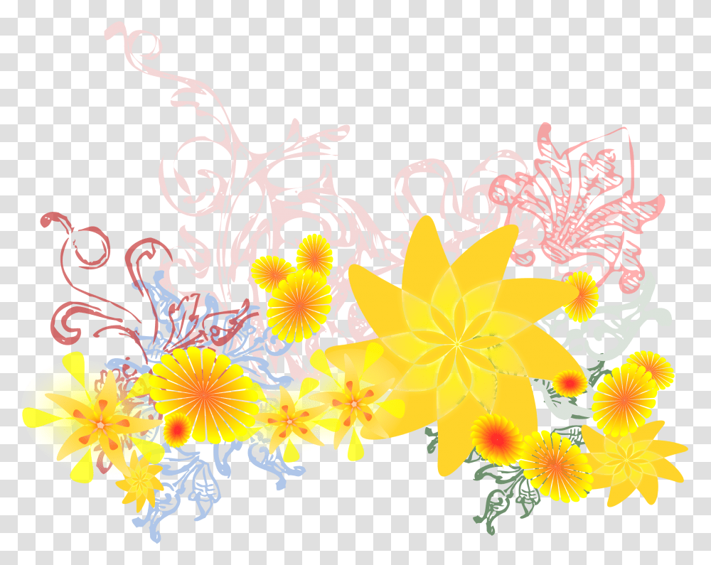 Flower Vetor Flores Amarelas, Graphics, Art, Floral Design, Pattern Transparent Png