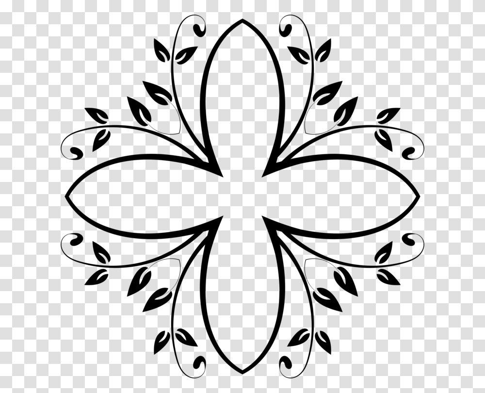 Flower Vine Floral Design Plant Stem Drawing, Gray, World Of Warcraft Transparent Png