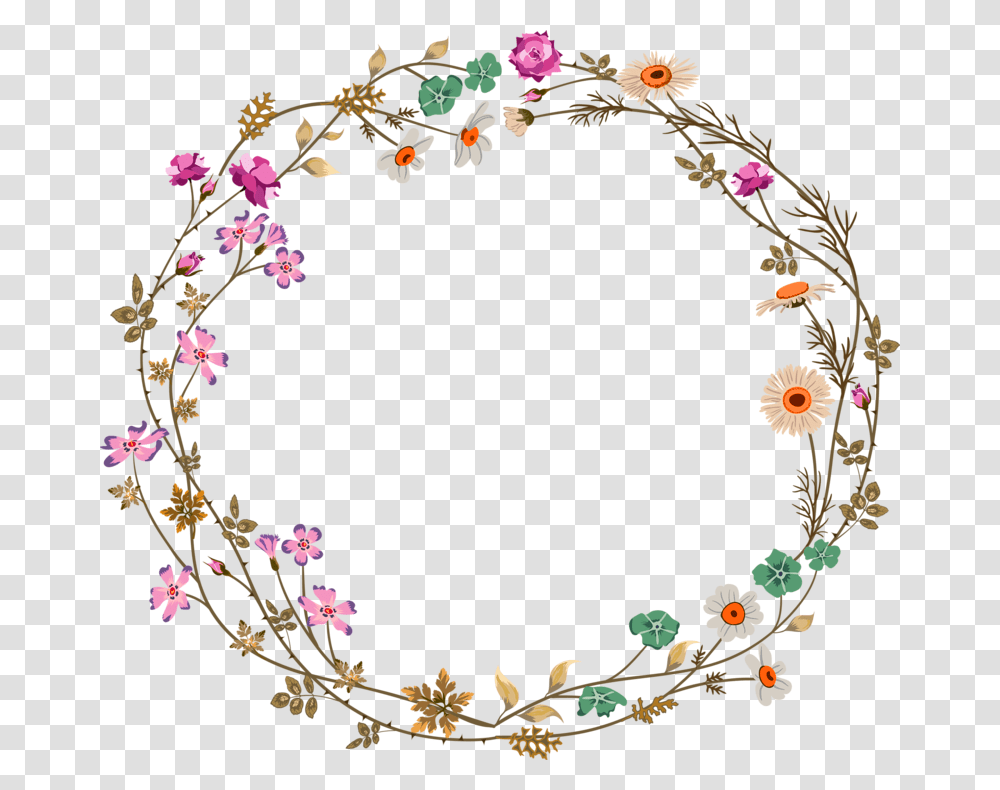 Flower Vine Flower Circle Border, Floral Design, Pattern Transparent Png