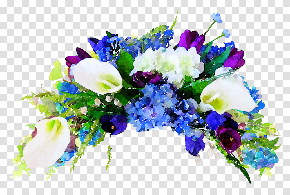 Flower Watercolor Water Color Flowers Blue, Plant, Blossom, Flower Bouquet, Flower Arrangement Transparent Png