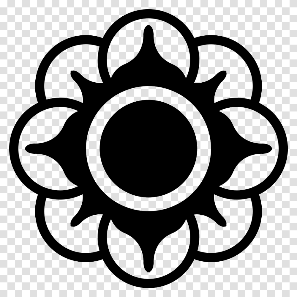 Flower With Circular Petals Variant Vector Graphics, Machine, Gear, Stencil, Dynamite Transparent Png