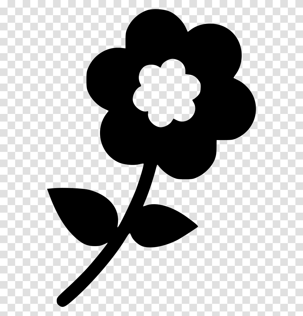 Flower With Leaves Scalable Vector Graphics, Stencil, Silhouette Transparent Png