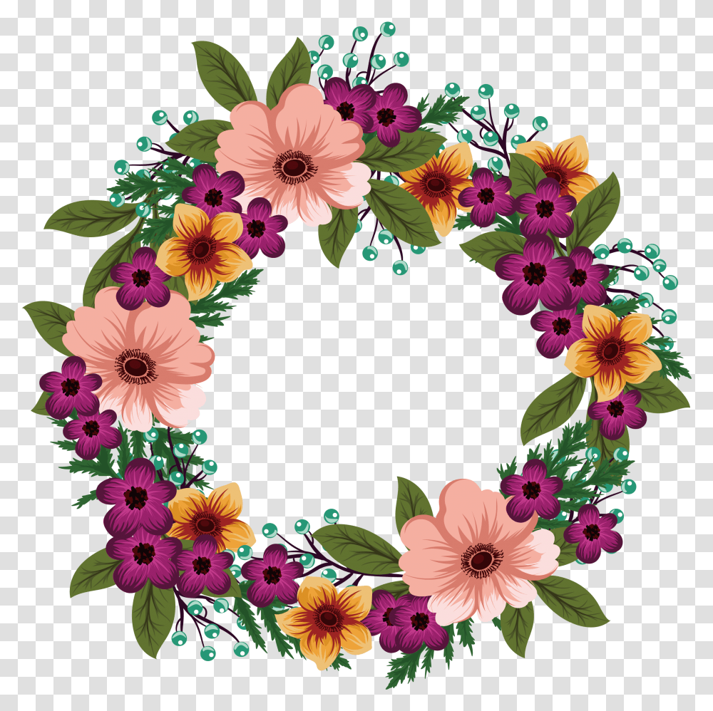 Flower Wreath Free For Flower Wreath, Graphics, Art, Floral Design, Pattern Transparent Png