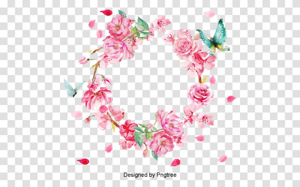 Flower Wreath Free, Plant, Blossom, Petal, Floral Design Transparent Png