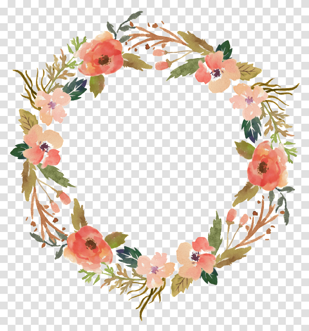 Flower Wreath Hand Painted Watercolor Ornamental Thanksgiving Wreath Clipart, Floral Design, Pattern, Plant Transparent Png