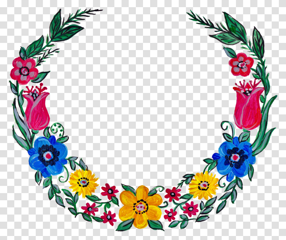 Flower Wreath Paint, Floral Design, Pattern Transparent Png