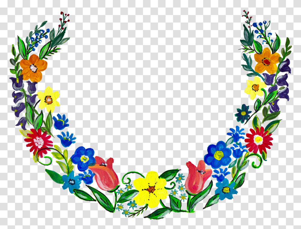 Flower Wreath Painting Onlygfxcom Background Flower Wreath, Graphics, Art, Floral Design, Pattern Transparent Png