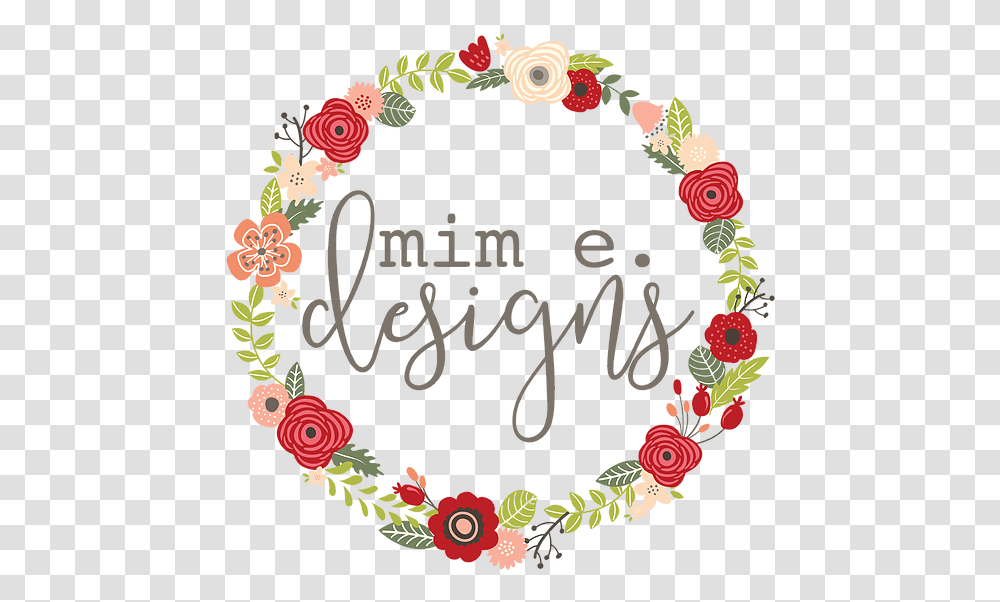 Flower Wreath With Mem E Font, Pattern, Floral Design Transparent Png