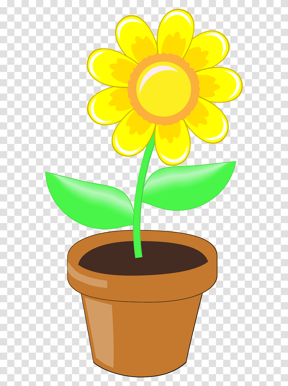 Flower Yellow Nature Free Vector Graphic On Pixabay Gambar Pot Dan Bunga, Plant, Leaf, Pottery, Jar Transparent Png