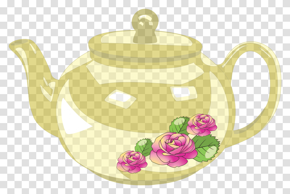 Flowercupkettle Clipart Tea Pot, Pottery, Teapot Transparent Png