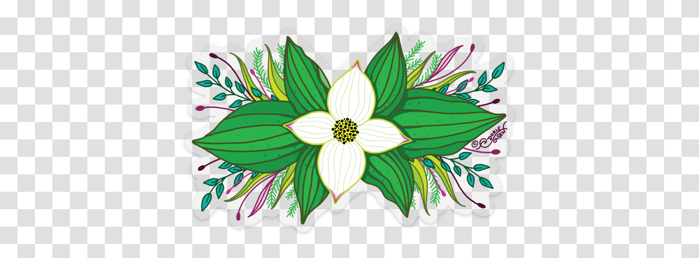 Flowering Dogwood Image Clip Art, Floral Design, Pattern, Graphics, Embroidery Transparent Png