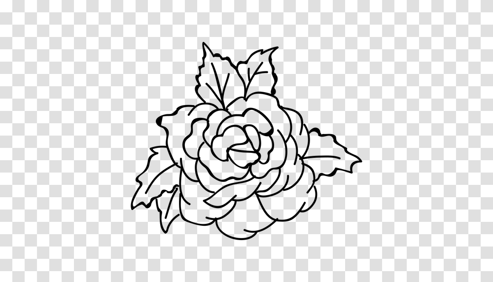 Flowering Rose Head Stroke Icon Flower, Gray, World Of Warcraft Transparent Png