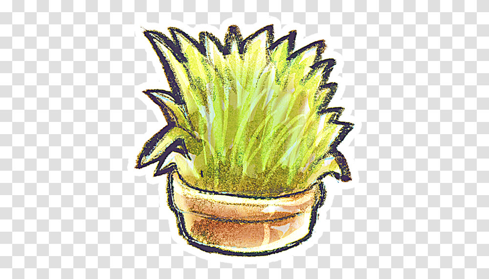 Flowerpot Grass Plant Free Icon Of Crayon Grass, Art, Graphics, Floral Design, Pattern Transparent Png