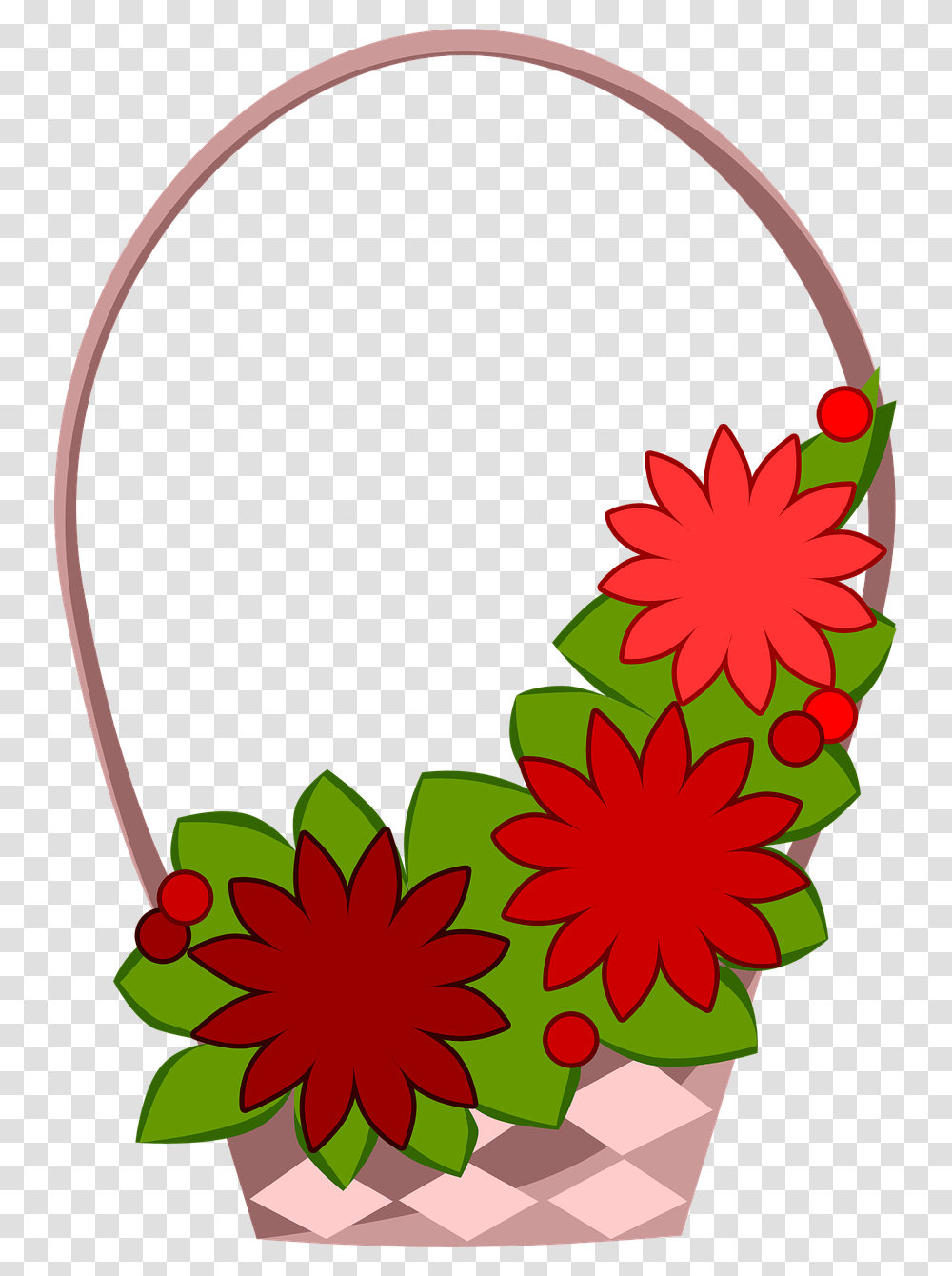 Flowers Basket Red Clipart Download, Plant, Daisy, Leaf Transparent Png