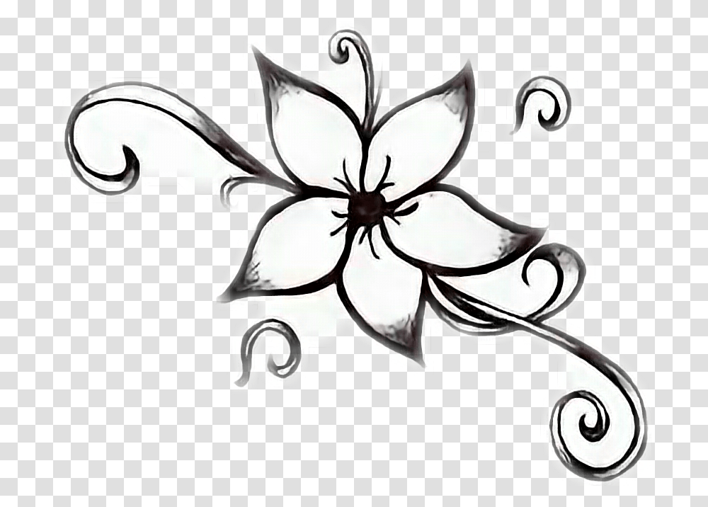 Flowers Black And White Beginner Easy Drawing Flowers, Floral Design, Pattern Transparent Png