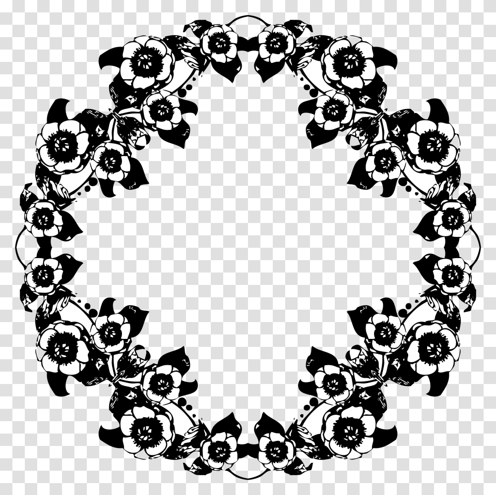 Flowers Black And Whites, Floral Design, Pattern Transparent Png