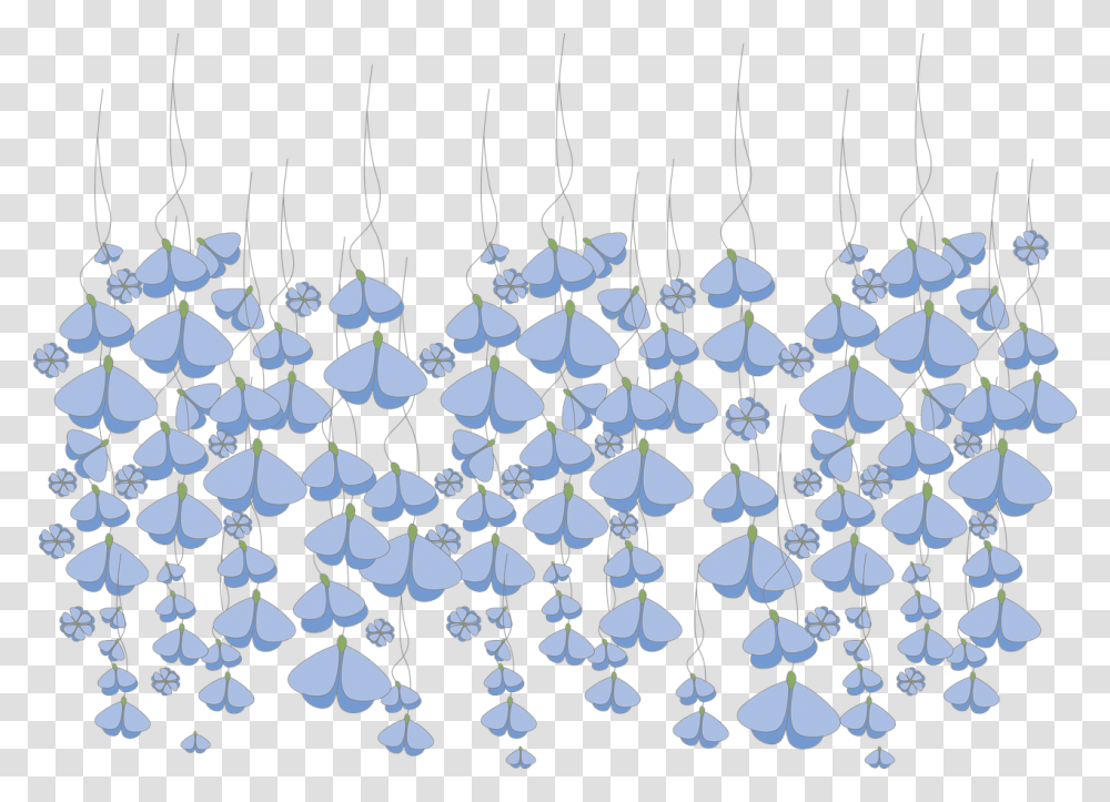 Flowers Blue Butterfly Free Picture Blue Flowers Falling, Chandelier, Lamp Transparent Png