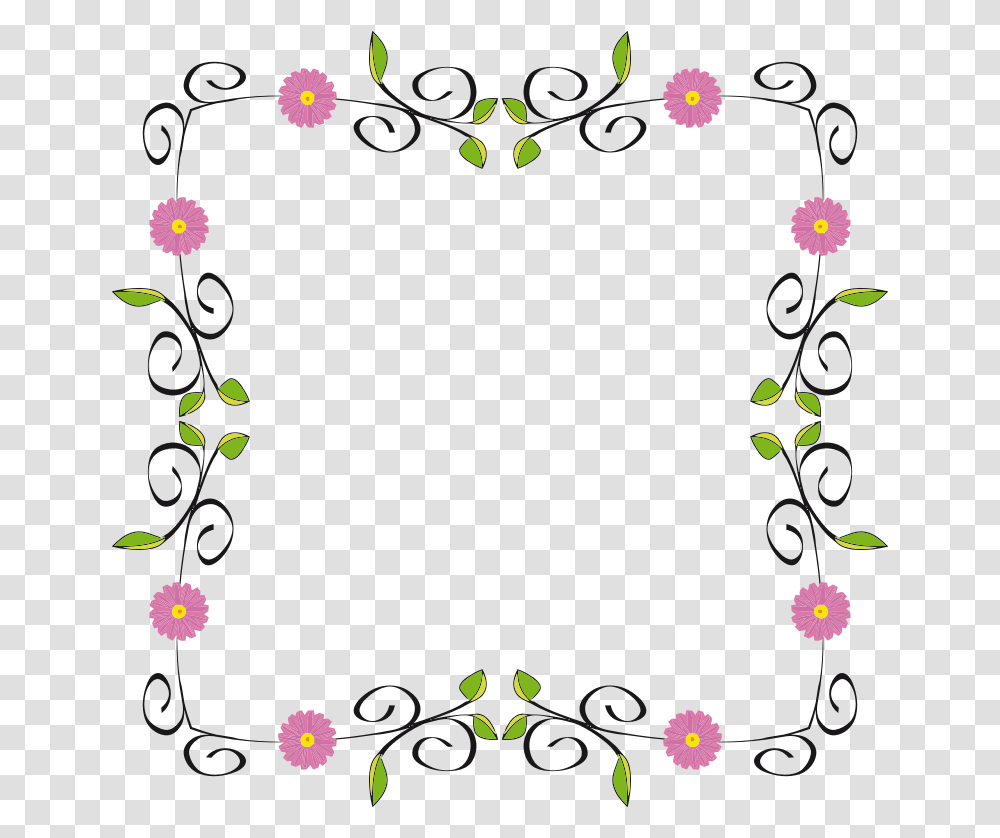 Flowers Borders Clipart Pdf, Floral Design, Pattern, Green Transparent Png
