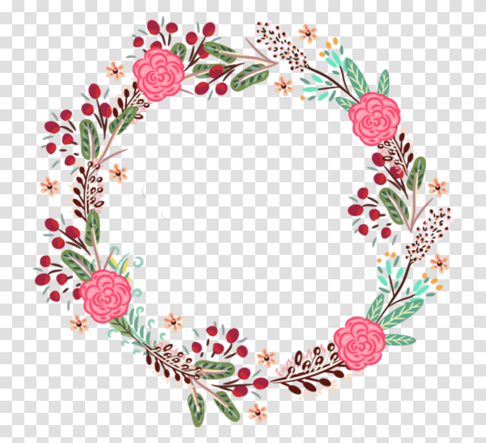 Flowers Circle Crown Overlay Kpop Aesthetic Bts Flowers Vector, Floral Design, Pattern Transparent Png