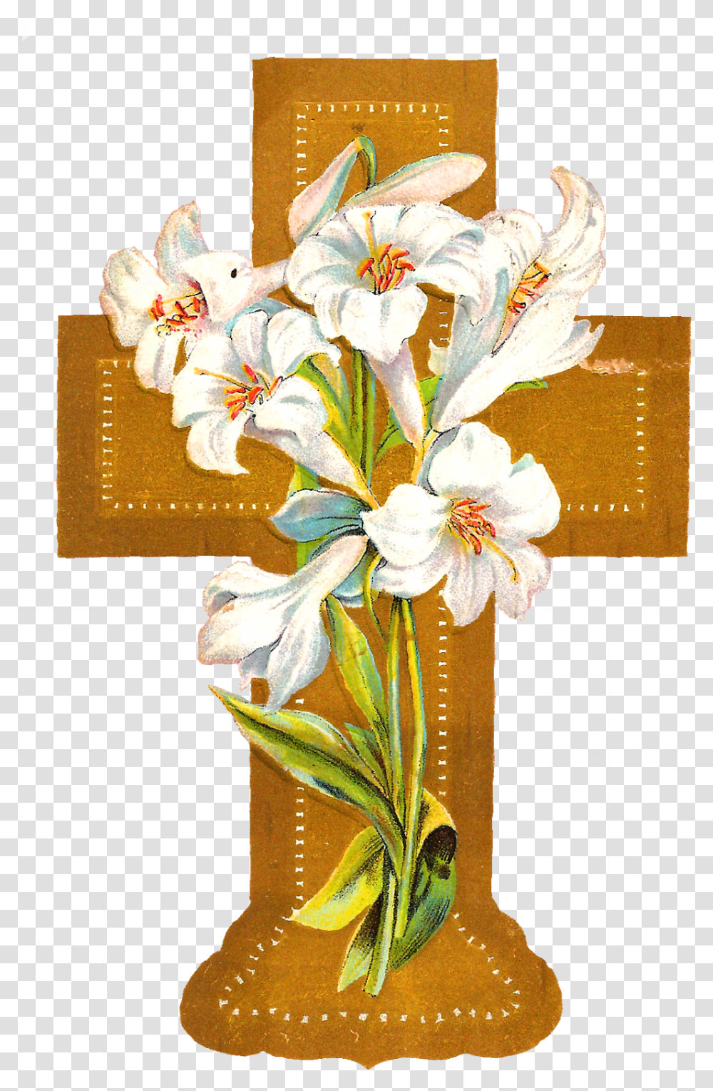 Flowers Clip Art Library Cross With Flowers Clip Art, Plant, Blossom, Lily, Flower Arrangement Transparent Png