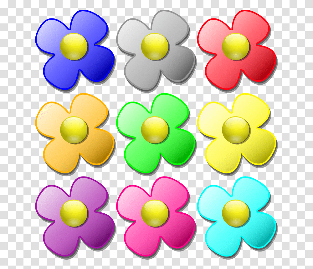 Flowers Color Clipart Small Flower Free Clip Art Stock Different Color Flower Clipart, Graphics, Nuclear, Food, Sphere Transparent Png