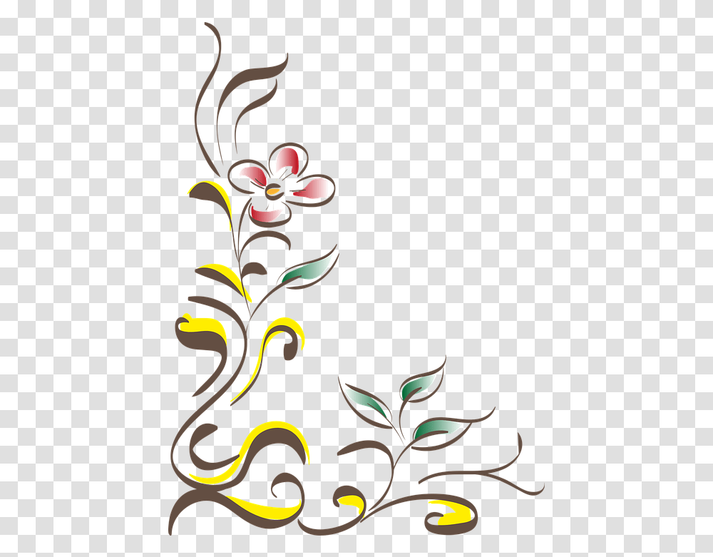 Flowers Corner Verziehrung Free Vector Graphic On Pixabay, Graphics, Art, Floral Design, Pattern Transparent Png