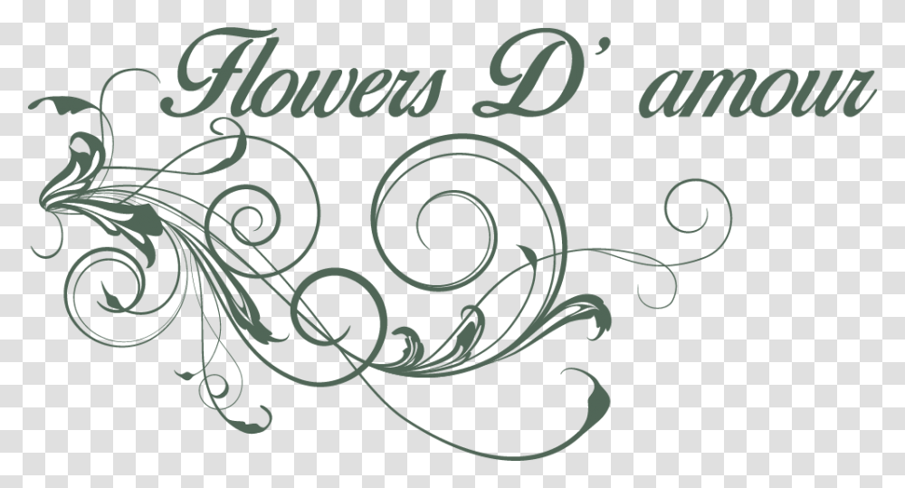 Flowers D Amour Calligraphy, Bird, Animal, Green Transparent Png