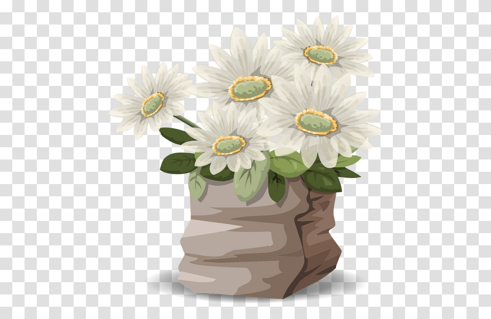 Flowers Daisies Bouquet White Images - Free, Plant, Floral Design, Pattern, Graphics Transparent Png