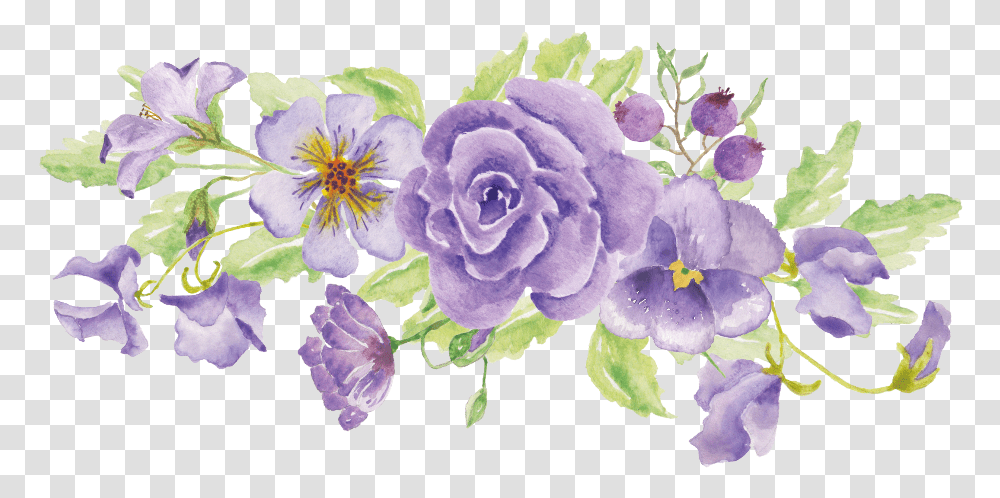 Flowers Floral Ftestickers Purple Flower Watercolor Watercolor Purple Flower, Plant, Geranium, Blossom, Rose Transparent Png