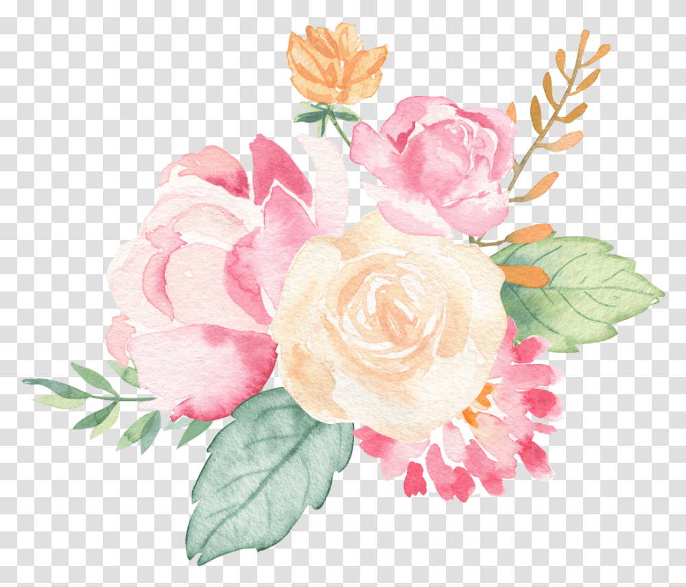 Flowers Floral Watercolor Watercolour Boquet Flower Floribunda, Plant, Blossom, Rose, Carnation Transparent Png