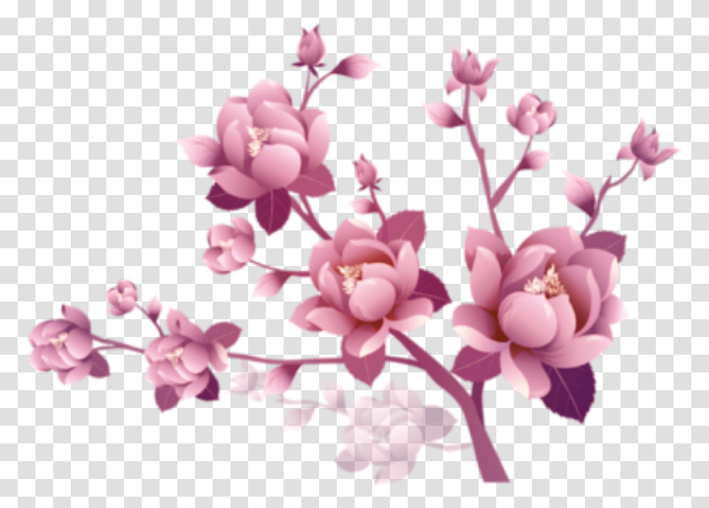 Flowers Flores Branch Rama Branches Ramas Limb Background Purple Flowers Clipart, Cherry Blossom, Plant Transparent Png