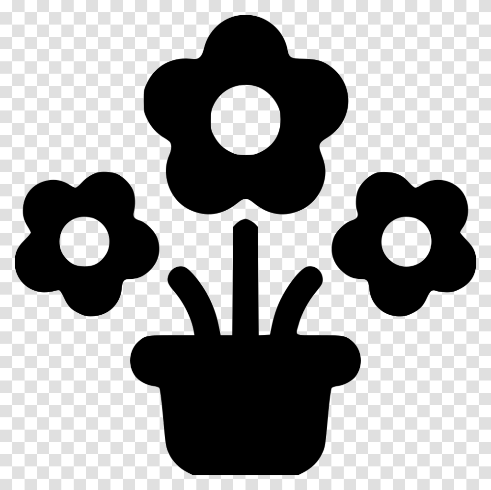 Flowers Flower, Stencil, Silhouette Transparent Png