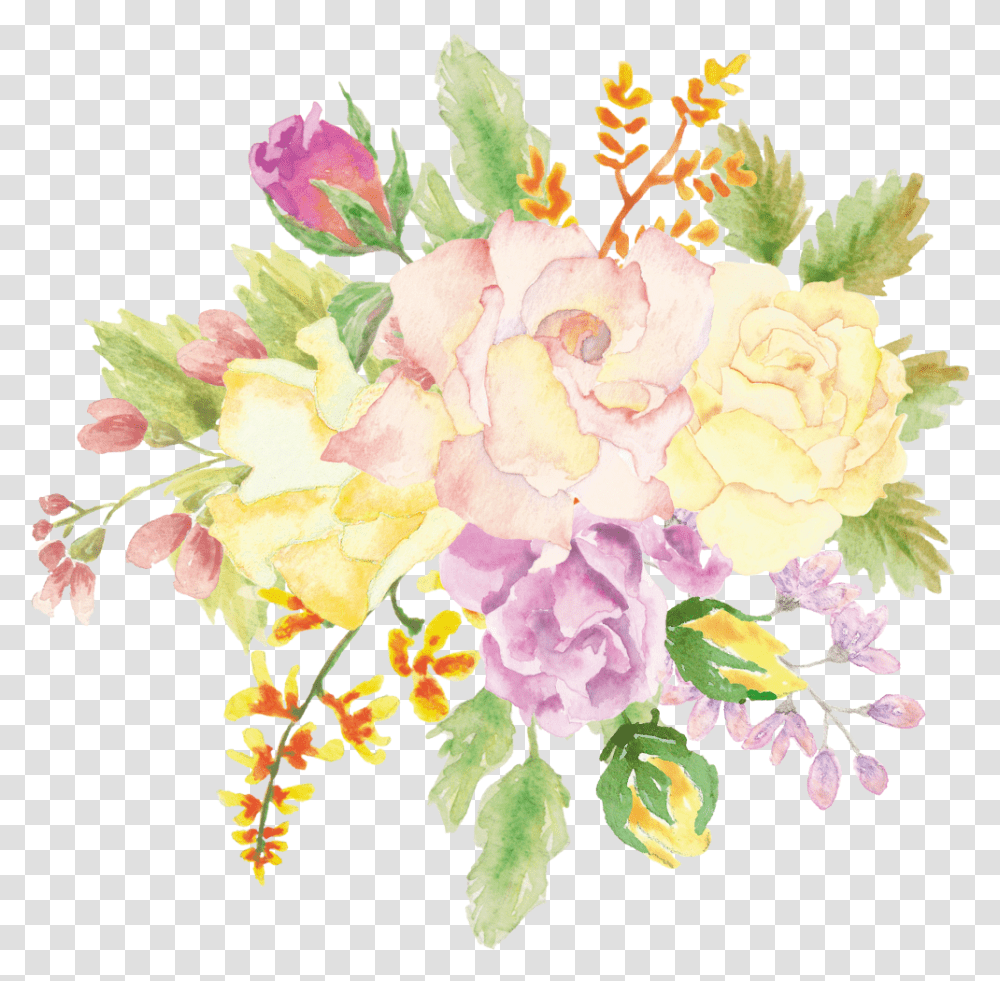 Flowers Flower Watercolor Watercolour Bouquet Ftesticke Bouquet, Floral Design, Pattern Transparent Png