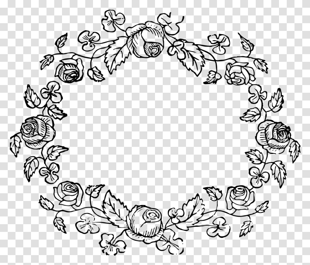 Flowers Frame Black, Gray, World Of Warcraft Transparent Png