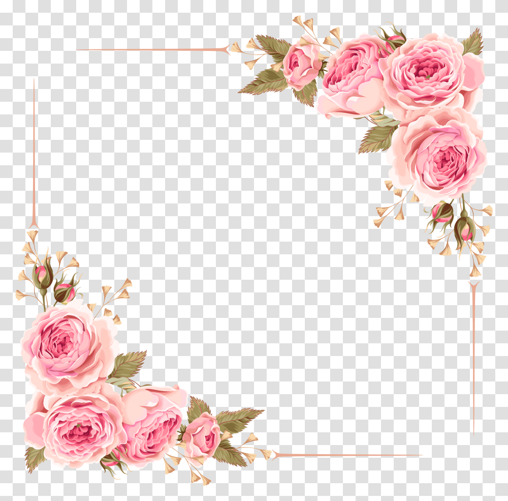Flowers Frame Flower Frame Square, Floral Design, Pattern Transparent Png