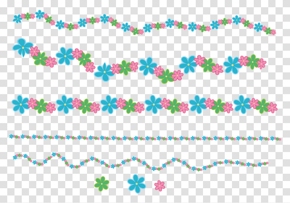 Flowers Garland Spring Green Pink Plant Romantic, Pattern, Texture, Rug, Crowd Transparent Png